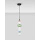 ΚΡΕΜΑΣΤΟ ΜΟΝΟΦΩΤΟ Matt Black Metal Base Sage Green, Pink & Blue Ceramic & Opal Glass