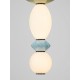 ΚΡΕΜΑΣΤΟ ΜΟΝΟΦΩΤΟ Matt Black Metal Base Sage Green, Pink & Blue Ceramic & Opal Glass