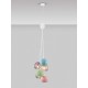 ΚΡΕΜΑΣΤΟ ΦΩΤΙΣΤΙΚΟ Matt White Metal Base Sage Blue, Pink & Green Ceramic Moca, Purple & Yellow Glass LED