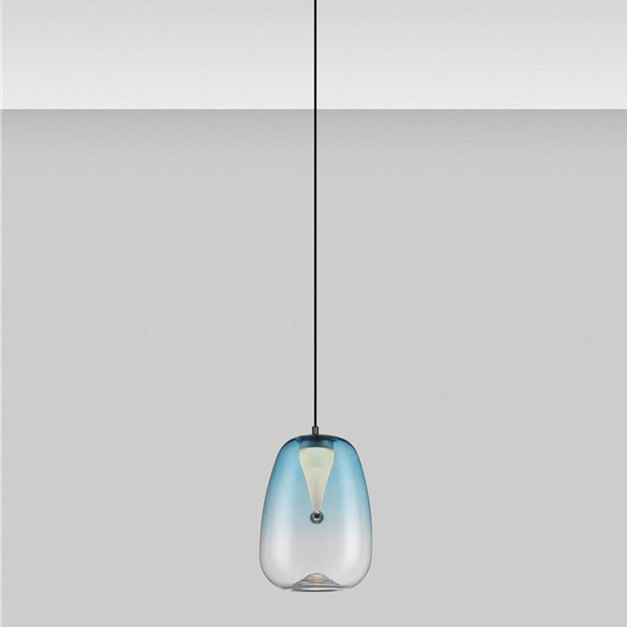 ΚΡΕΜΑΣΤΟ ΜΟΝΟΦΩΤΟ Light Blue Color Glass D:16cm