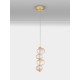 ΚΡΕΜΑΣΤΟ ΜΟΝΟΦΩΤΟ  Glossy Light Gold Metal Base Amber Color Glass