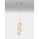 ΚΡΕΜΑΣΤΟ ΜΟΝΟΦΩΤΟ  Glossy Light Gold Metal Base Amber Color Glass
