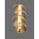 ΚΡΕΜΑΣΤΟ ΜΟΝΟΦΩΤΟ  Glossy Light Gold Metal Base Amber Color Glass