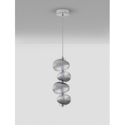 ΚΡΕΜΑΣΤΟ ΜΟΝΟΦΩΤΟ Chrome Metal Base Smokey Gray Glass