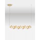 ΚΡΕΜΑΣΤΟ ΦΩΤΙΣΤΙΚΟ  Glossy Light Gold Metal Base Amber Color Glass 3000Κ