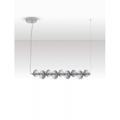 ΚΡΕΜΑΣΤΟ ΦΩΤΙΣΤΙΚΟ Triac Dimmable Chrome Metal Base Smokey Gray Glass 3000Κ ΙP20