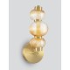 ΑΠΛΙΚΑ ΤΟΙΧΟΥ  Glossy Light Gold Metal Base Amber Color Glass