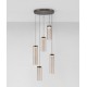 ΚΡΕΜΑΣΤΟ 5ΦΩΤΟ ΦΩΤΙΣΤΙΚΟ LED Brushed Gray Metal Base & Mocha Glass