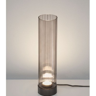 ΕΠΙΤΡΑΠΕΖΙΟ ΦΩΤΙΣΤΙΚΟ  Brushed Gray Metal Base & Mocha Glass H:35cm