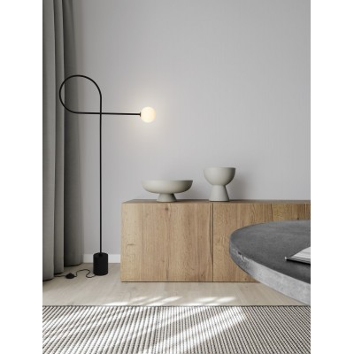 ΦΩΤΙΣΤΙΚΟ ΔΑΠΕΔΟΥ Sandy Black Aluminium & Opal Glass 150 cm