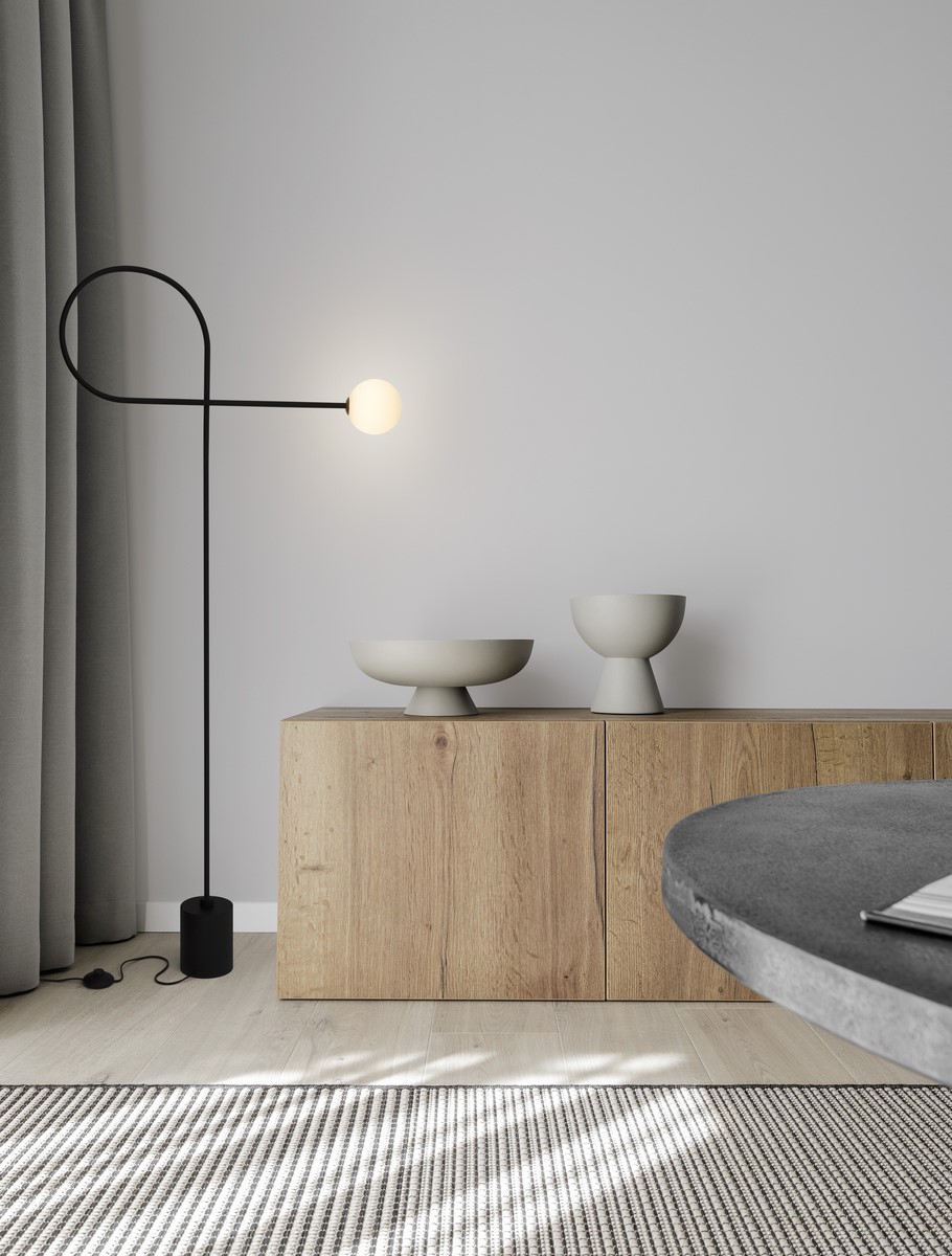 ΦΩΤΙΣΤΙΚΟ ΔΑΠΕΔΟΥ Sandy Black Aluminium & Opal Glass 150 cm