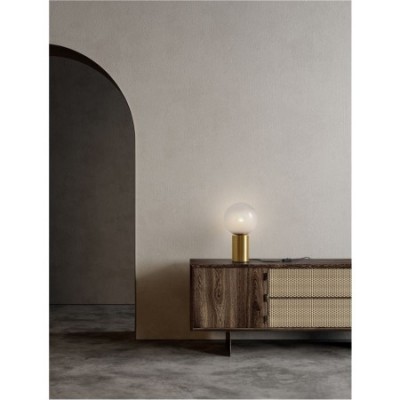 ΕΠΙΤΡΑΠΕΖΙΟ ΦΩΤΙΣΤΙΚΟ  Brass Gold Metal Gradient White Glass