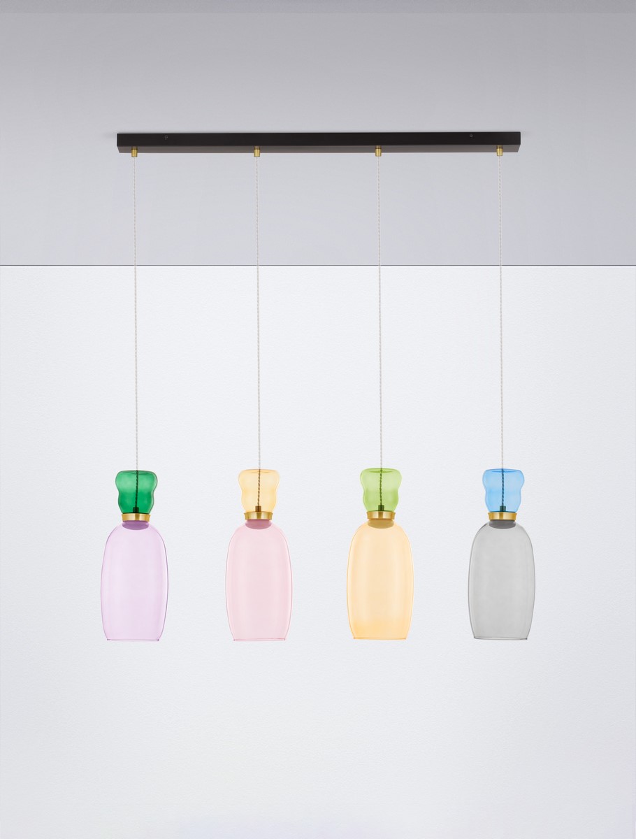 ΚΡΕΜΑΣΤΟ ΦΩΤΣΤΙΚΟ  Sandy Gold Metal Glossy Jasper,Purple,Yellow,Pink,Light Green,Light Blue & Cyan Glass