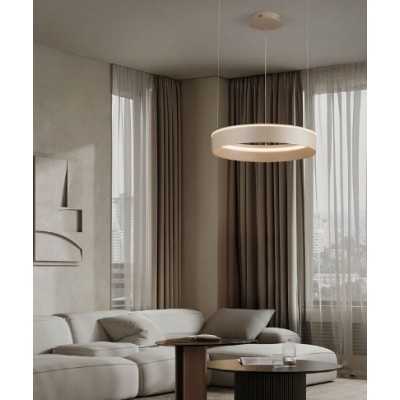 ΚΡΕΜΑΣΤΟ ΚΥΚΛΙΚΟ ΦΩΤΙΣΤΙΚΟ LED D:60cm Beige Gray Steel