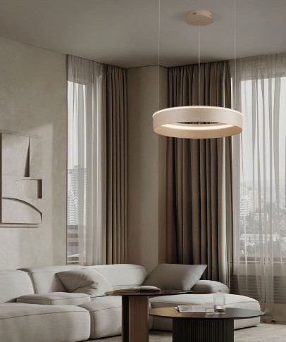 ΚΡΕΜΑΣΤΟ ΚΥΚΛΙΚΟ ΦΩΤΙΣΤΙΚΟ LED D:60cm Beige Gray Steel