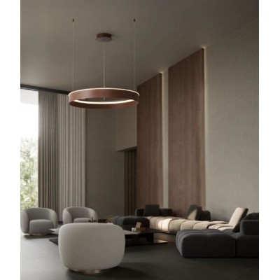 ΚΡΕΜΑΣΤΟΣ ΚΥΚΛΟΣ LED D:78cm Dark Brown Steel 