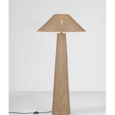ΕΠΙΔΑΠΕΔΙΟ ΦΩΤΙΣΤΙΚΟ ΕΞΩΤΕΡΙΚΟΥ ΧΩΡΟΥ Light Brown  Synthetic Rattan, Metal & Glass H:145cm