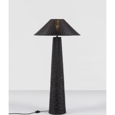ΕΠΙΔΑΠΕΔΙΟ ΦΩΤΙΣΤΙΚΟ ΕΞΩΤΕΡΙΚΟΥ ΧΩΡΟΥ Black Synthetic Rattan, Metal & Glass H:145cm