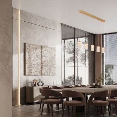 ΦΩΤΙΣΤΙΚΟ ΚΡΕΜΑΣΤΟ LED 4ΦΩΤΟ Brass Gold Steel