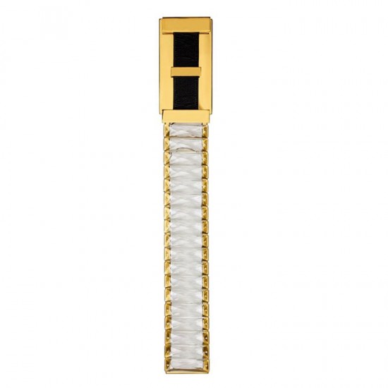 ΑΠΛΙΚΑ ΤΟΙΧΟΥ  Gold Aluminium & Steel K9 Crystal & Black Leather