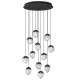 ΦΩΤΙΣΤΙΚΟ LED ΚΡΕΜΑΣΤΟ Sandy Black Aluminium & Cloud Glass D:55cm