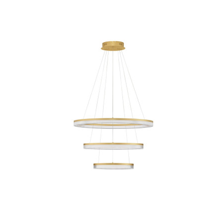 ΚΡΕΜΑΣΤΟ ΜΕ 3 ΚΥΚΛΟΥΣ Brushed Gold Aluminium & Acrylic D:80cm