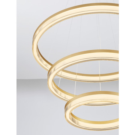 ΚΡΕΜΑΣΤΟ ΜΕ 3 ΚΥΚΛΟΥΣ Brushed Gold Aluminium & Acrylic D:80cm