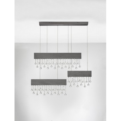 ΚΡΕΜΑΣΤΟ ΦΩΤΙΣΤΙΚΟ Brushed Titanium Black Aluminium & Crystal 