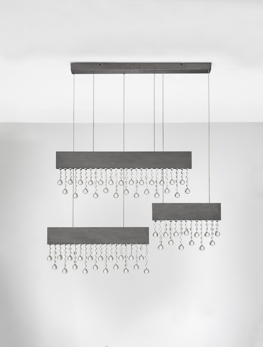 ΚΡΕΜΑΣΤΟ ΦΩΤΙΣΤΙΚΟ Brushed Titanium Black Aluminium & Crystal 