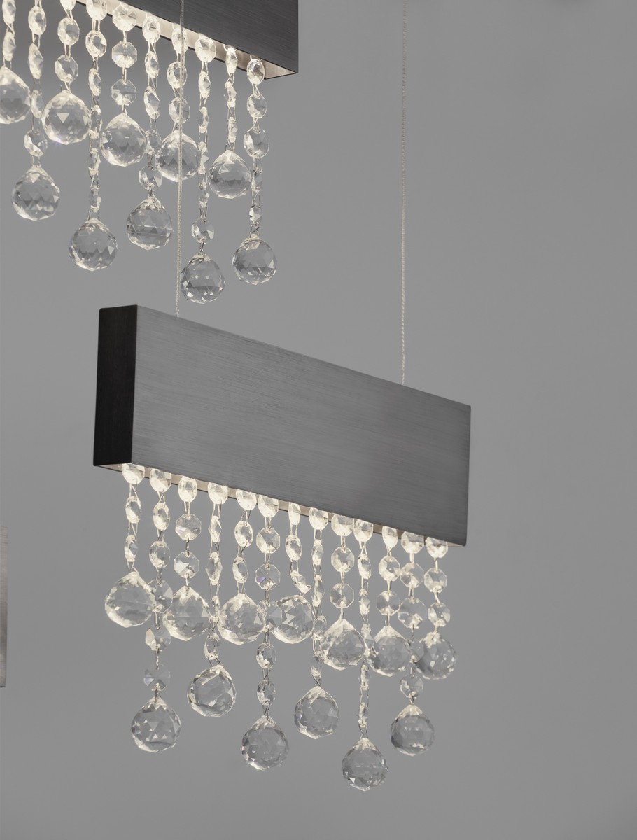 ΚΡΕΜΑΣΤΟ ΦΩΤΙΣΤΙΚΟ Brushed Titanium Black Aluminium & Crystal 