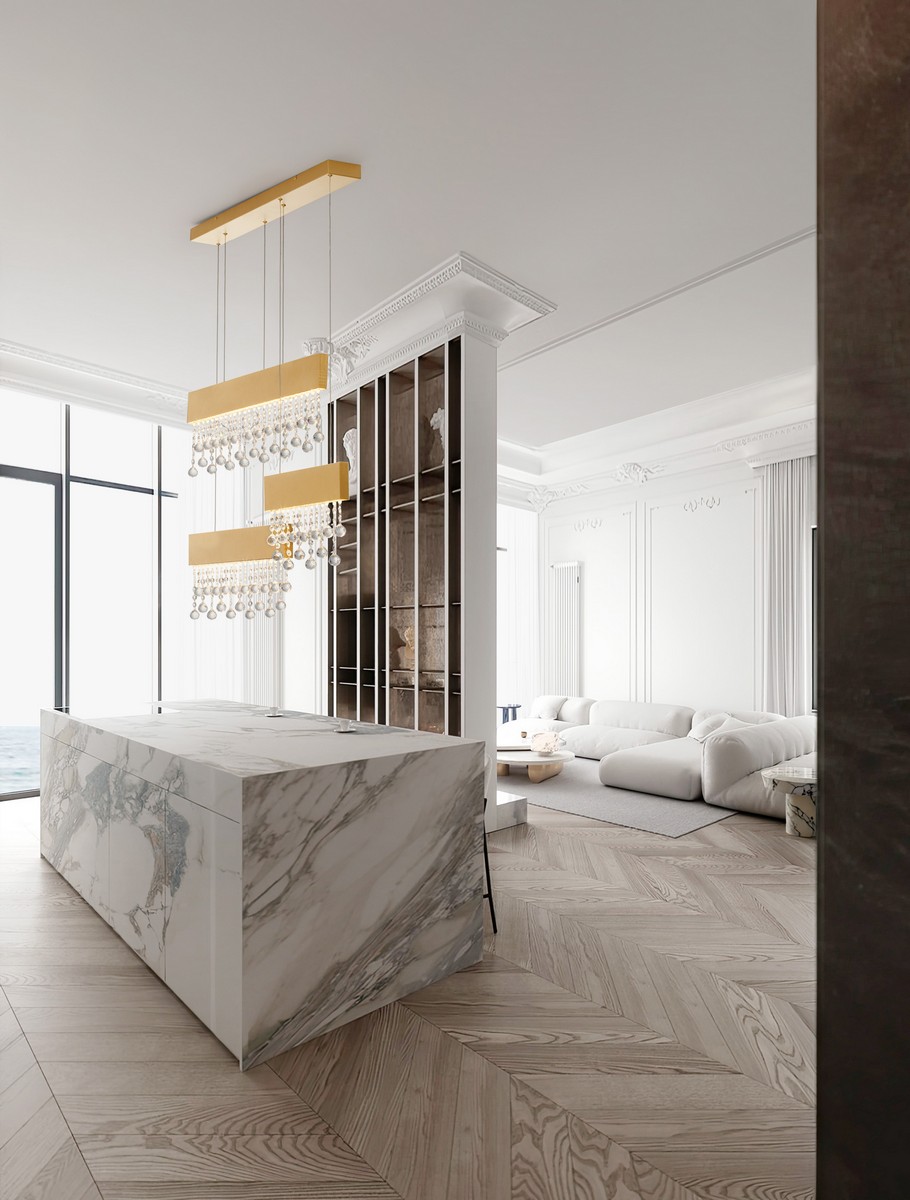 ΚΡΕΜΑΣΤΟ ΦΩΤΙΣΤΙΚΟ Brushed Gold Aluminium & Crystal