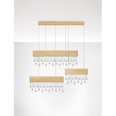 ΚΡΕΜΑΣΤΟ ΦΩΤΙΣΤΙΚΟ Brushed Gold Aluminium & Crystal
