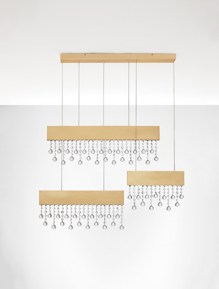 ΚΡΕΜΑΣΤΟ ΦΩΤΙΣΤΙΚΟ Brushed Gold Aluminium & Crystal