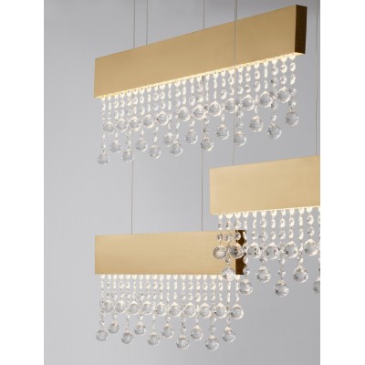 ΚΡΕΜΑΣΤΟ ΦΩΤΙΣΤΙΚΟ Brushed Gold Aluminium & Crystal