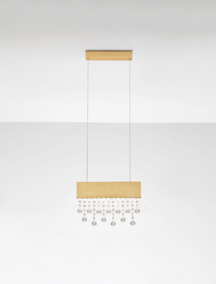 ΚΡΕΜΑΣΤΟ ΦΩΤΙΣΤΙΚΟ Brushed Gold Aluminium & Crystal 3500Κ