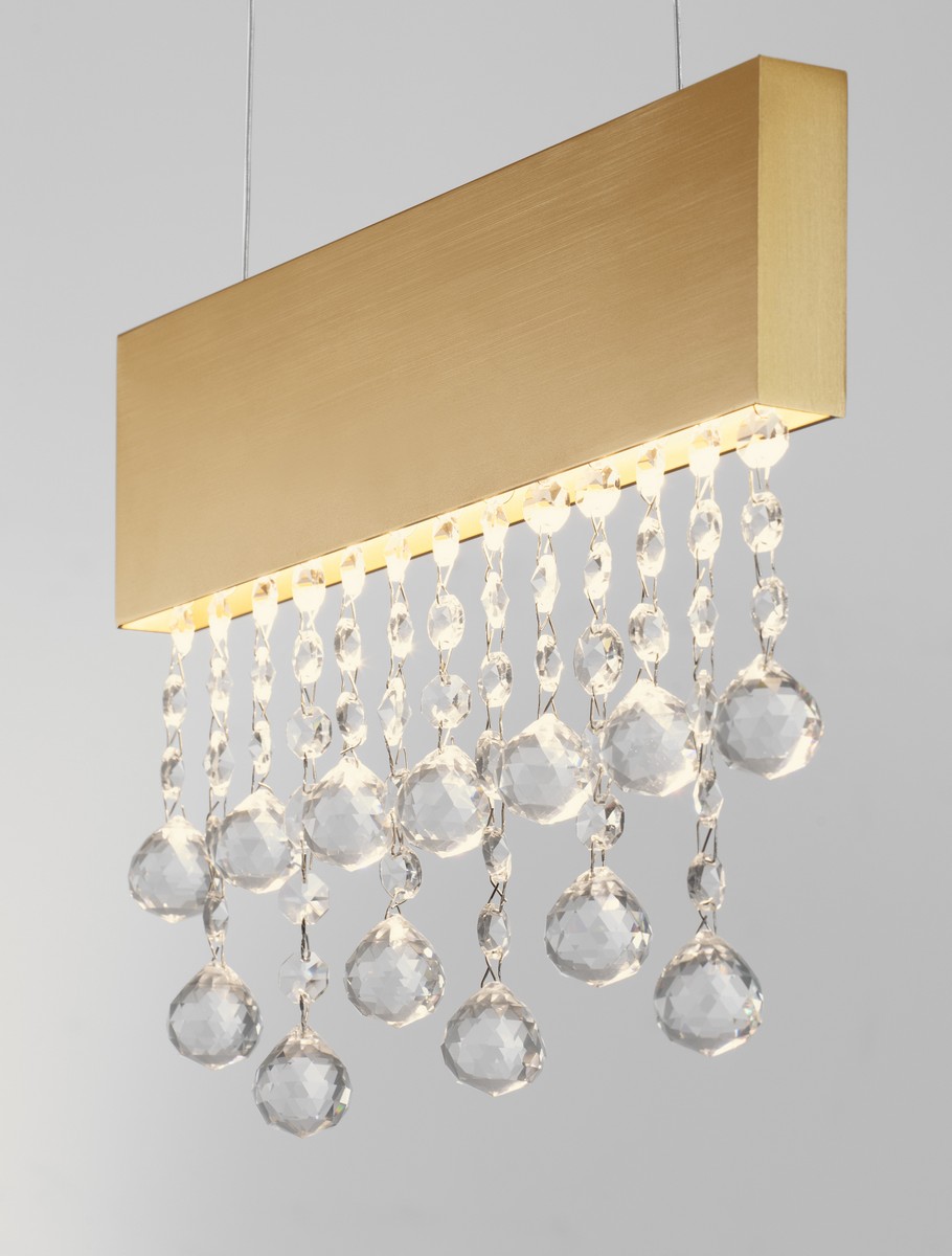 ΚΡΕΜΑΣΤΟ ΦΩΤΙΣΤΙΚΟ Brushed Gold Aluminium & Crystal 3500Κ