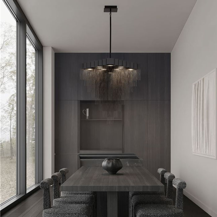 ΚΡΕΜΑΣΤΟ ΦΩΤΙΣΤΙΚΟ LED ΜΑΥΡΟ Steel & Aluminium L:79cm 79W