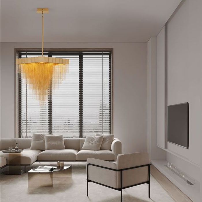 ΚΡΕΜΑΣΤΟ ΦΩΤΙΣΤΙΚΟ BRUSHED GOLD STEEL LED D:79cm
