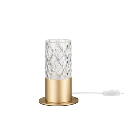 ΕΠΙΤΡΑΠΕΖΙΟ ΦΩΤΙΣΤΙΚΟ  Brass Gold Steel, Aluminium & Clear Acrylic H:18,5cm