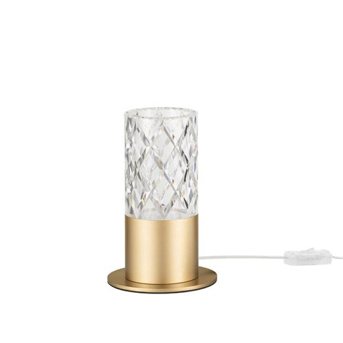ΕΠΙΤΡΑΠΕΖΙΟ ΦΩΤΙΣΤΙΚΟ  Brass Gold Steel, Aluminium & Clear Acrylic H:18,5cm