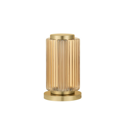 ΕΠΙΤΡΑΠΕΖΙΟ ΦΩΤΙΣΤΙΚΟ Amber Glass & Glossy Gold Metal Base H:34,5cm
