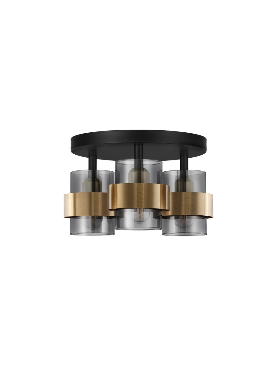 Smoky Glass Brass Gold Metal