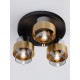 Smoky Glass Brass Gold Metal