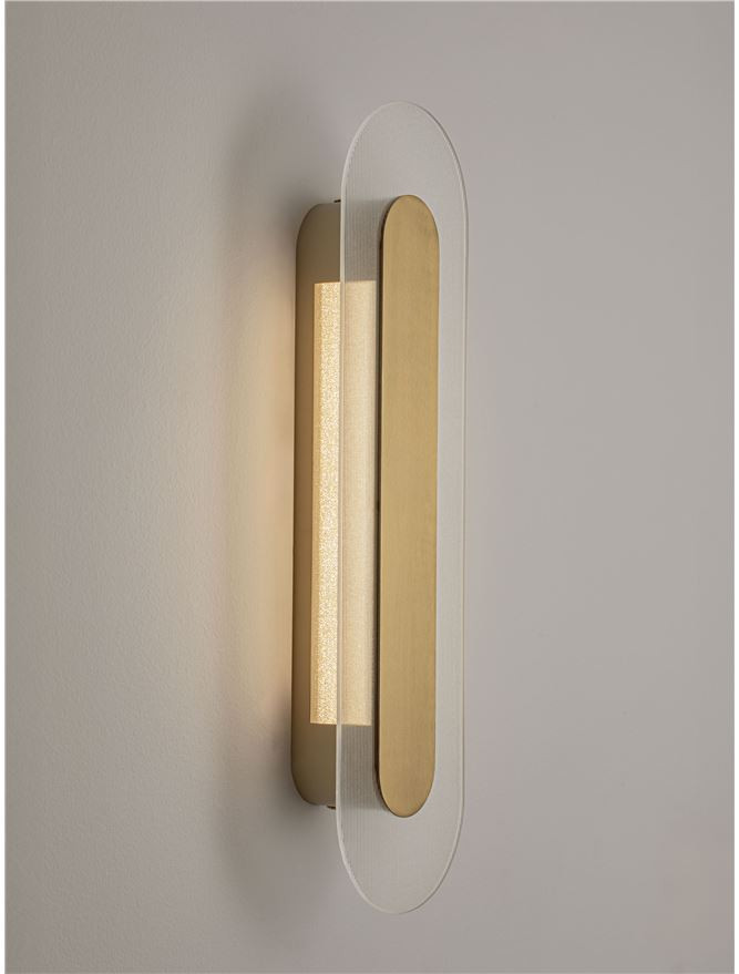 ΟΒΑΛ ΑΠΛΙΚΑ LED Clear Glass Brass Gold Metal H:50cm 