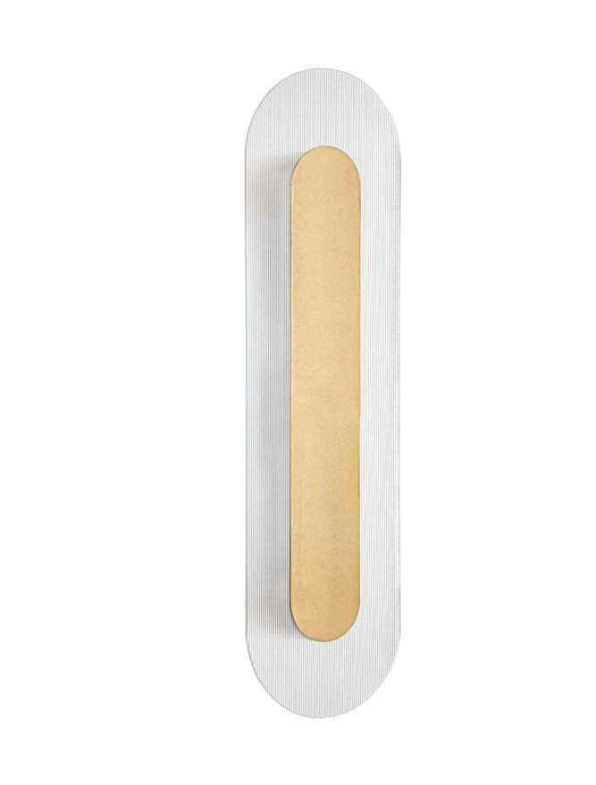 ΟΒΑΛ ΑΠΛΙΚΑ LED Clear Glass Brass Gold Metal H:50cm 