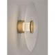 ΣΤΡΟΓΓΥΛΗ  ΑΠΛΙΚΑ D:30cm Clear Glass Brass Gold Metal