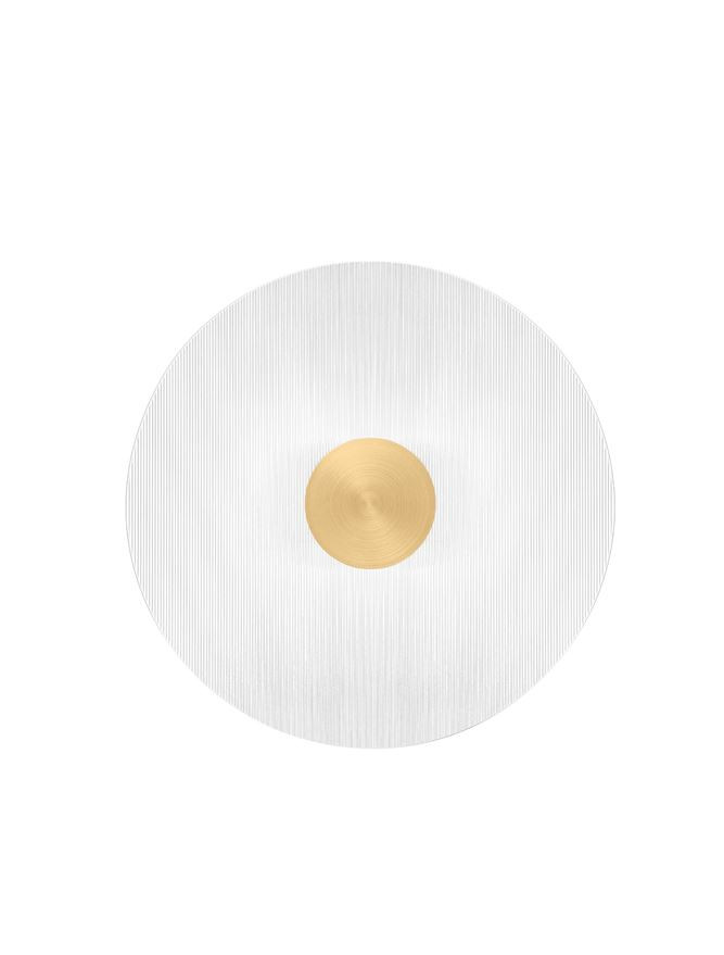 ΣΤΡΟΓΓΥΛΗ  ΑΠΛΙΚΑ D:30cm Clear Glass Brass Gold Metal