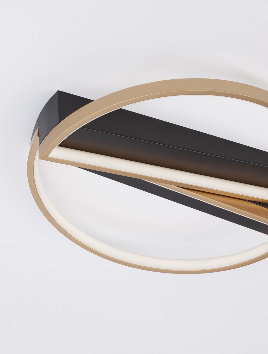 ΦΩΤΙΣΤΙΚΟ ΟΡΟΦΗΣ Black & Brass Gold Steel & Aluminiun & Silicon