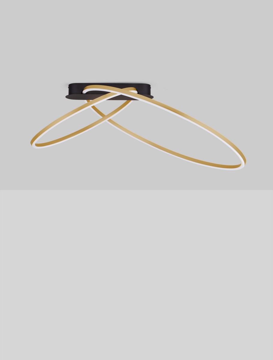 ΦΩΤΙΣΤΙΚΟ ΟΡΟΦΗΣ Triac Dimmable Brass Gold Steel, Aluminium & Silicone  