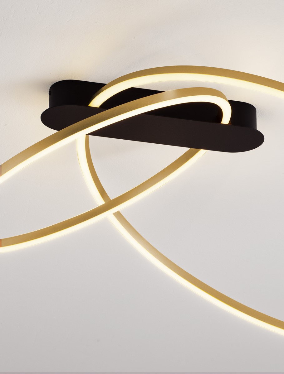 ΦΩΤΙΣΤΙΚΟ ΟΡΟΦΗΣ Triac Dimmable Brass Gold Steel, Aluminium & Silicone  